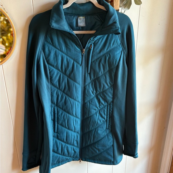 Tek Gear Women's Long Sleeve Jacket Teal Blue Front Zip Pockets Size Large EUC - Picture 3 of 11